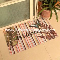 China Non-Skid Comfortable Rubber Floor Carpet , Recycled Microfiber Rubber Flooring Mat supplier